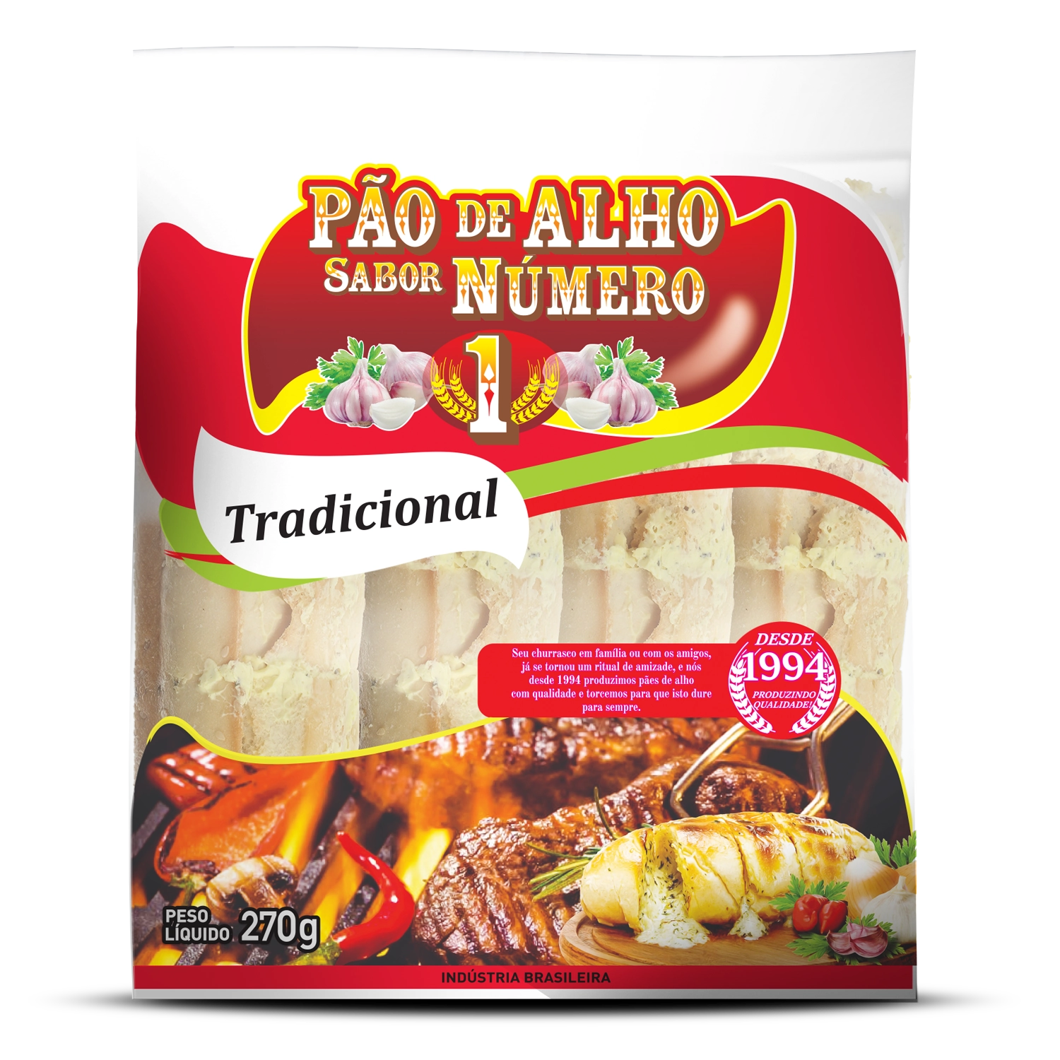 Pao De Alho Sabor Numero 1 Tradicional 270g