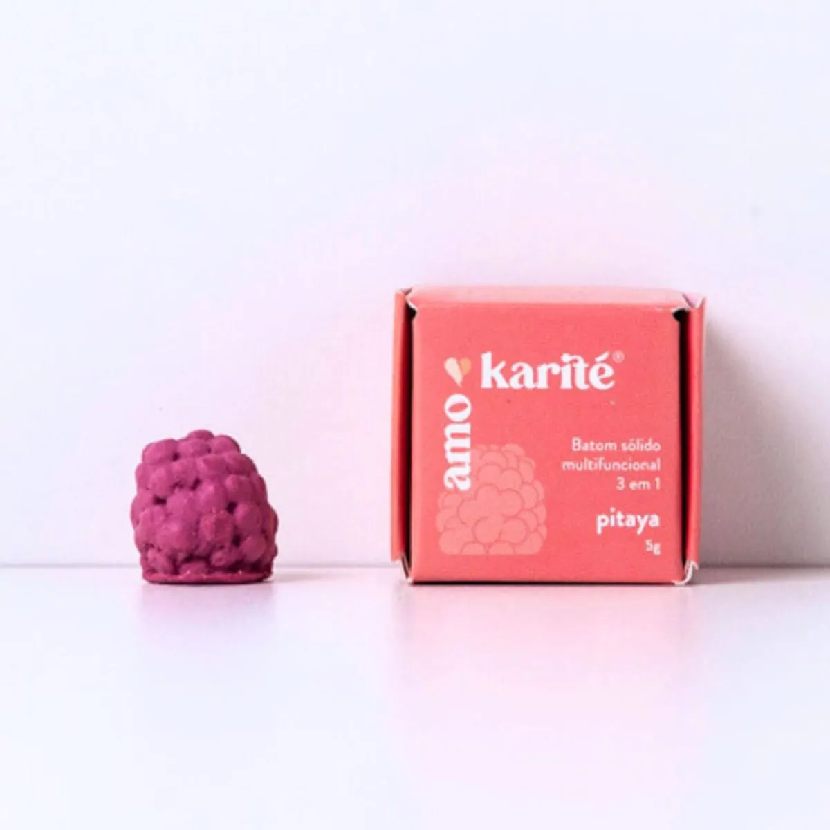 Batom Cremoso Multifuncional Amokarite 3 Em 1 Pitaya 3g