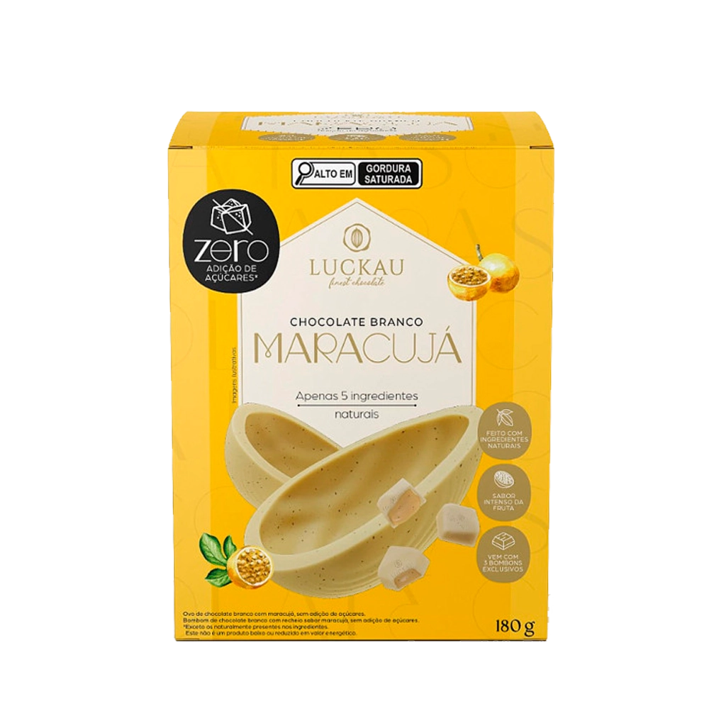 Ovo De Pascoa Luckau Chocolate Branco E Maracuja 180g