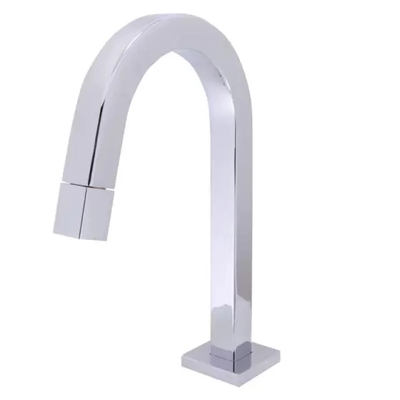 Torneira Banheiro Slim Tube Quadrada Baixa Cromada Cromado