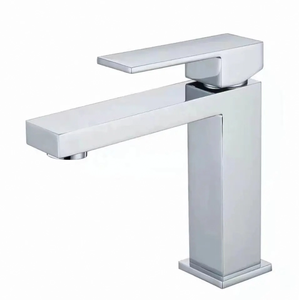 Torneira Banheiro Monocomando Quadrada Baixa Cromada Cromado