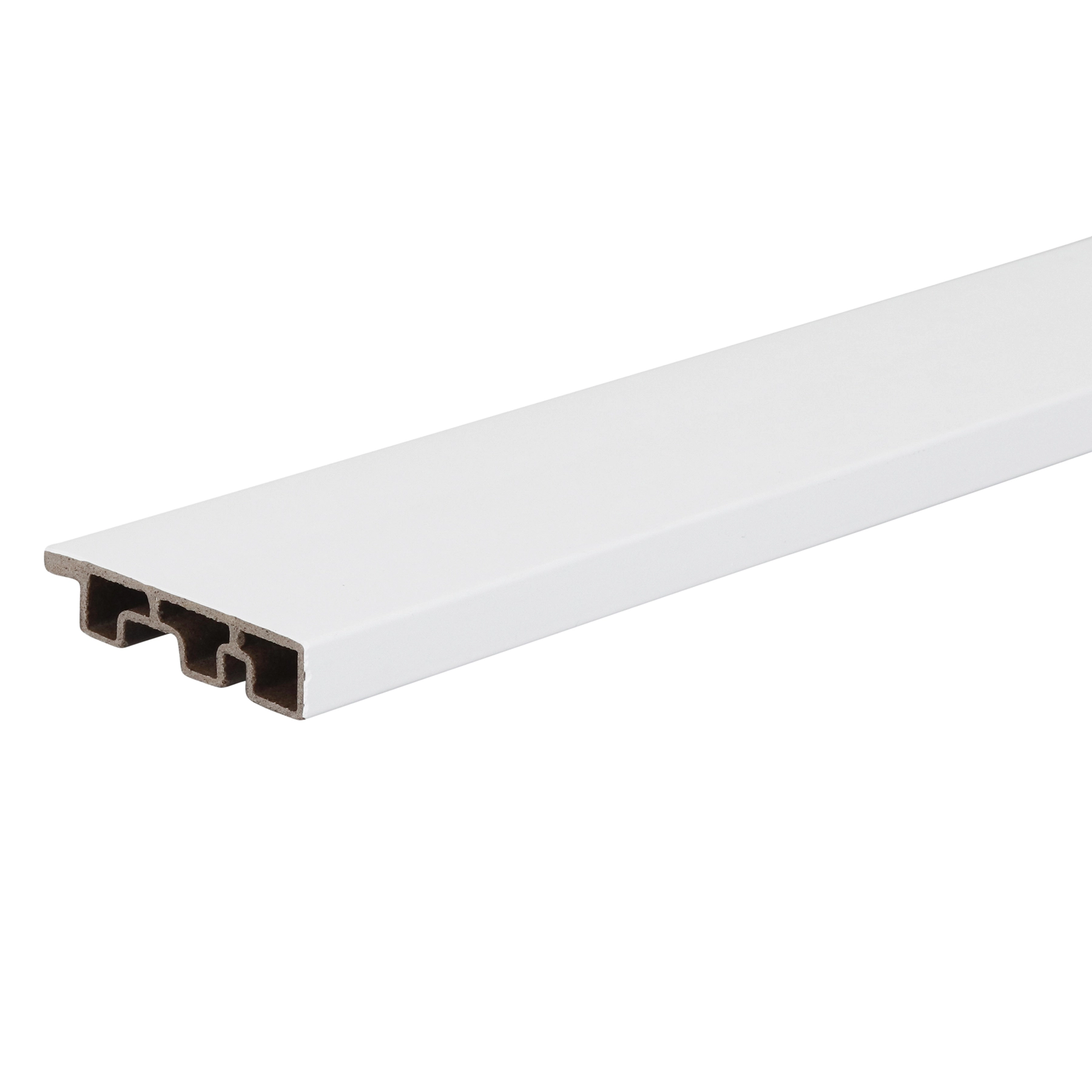 Rodapé WPC Liso Laca Branco 240x7cm Ecovale