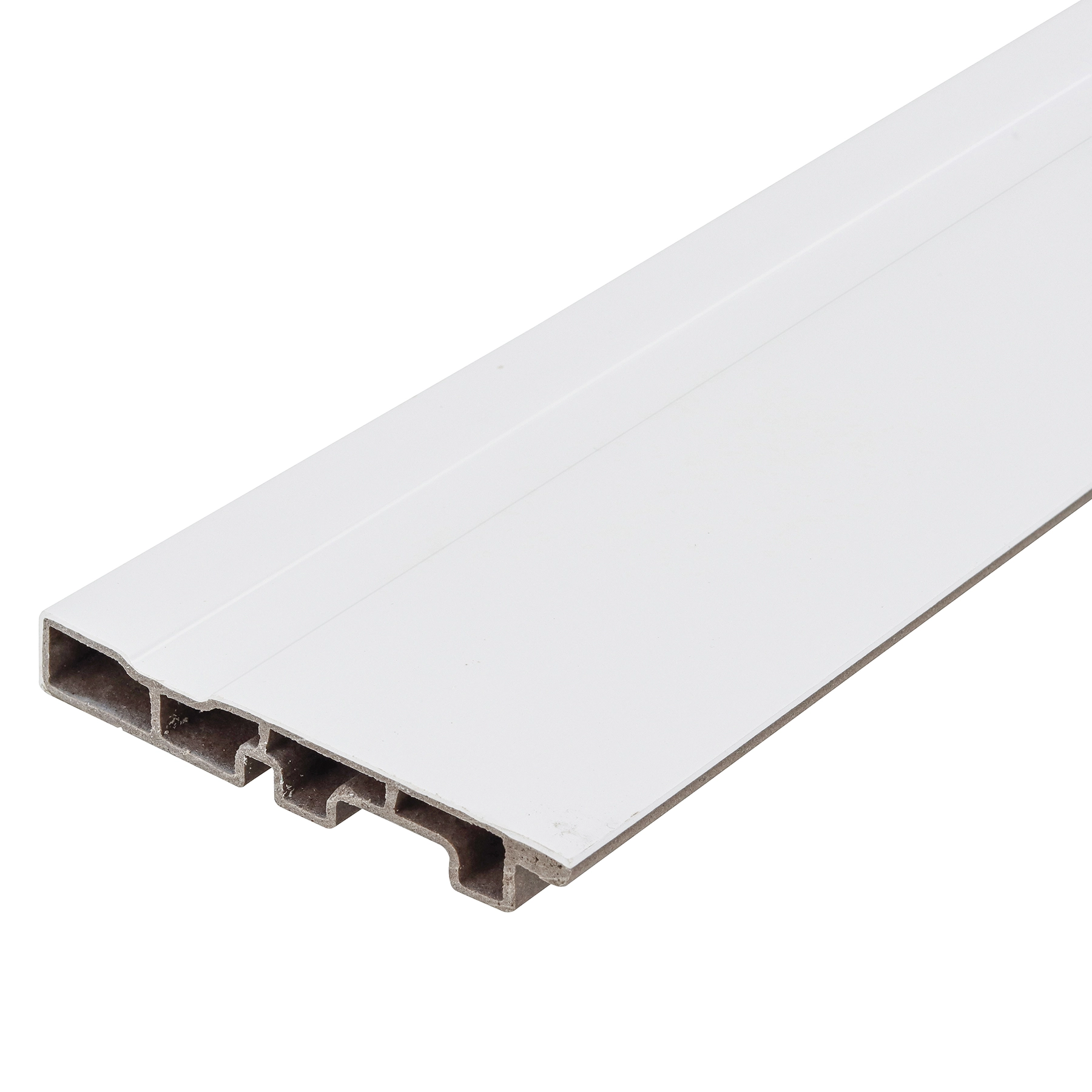 Rodapé WPC Frisado Laca Branco 240x10,5cm Ecovale