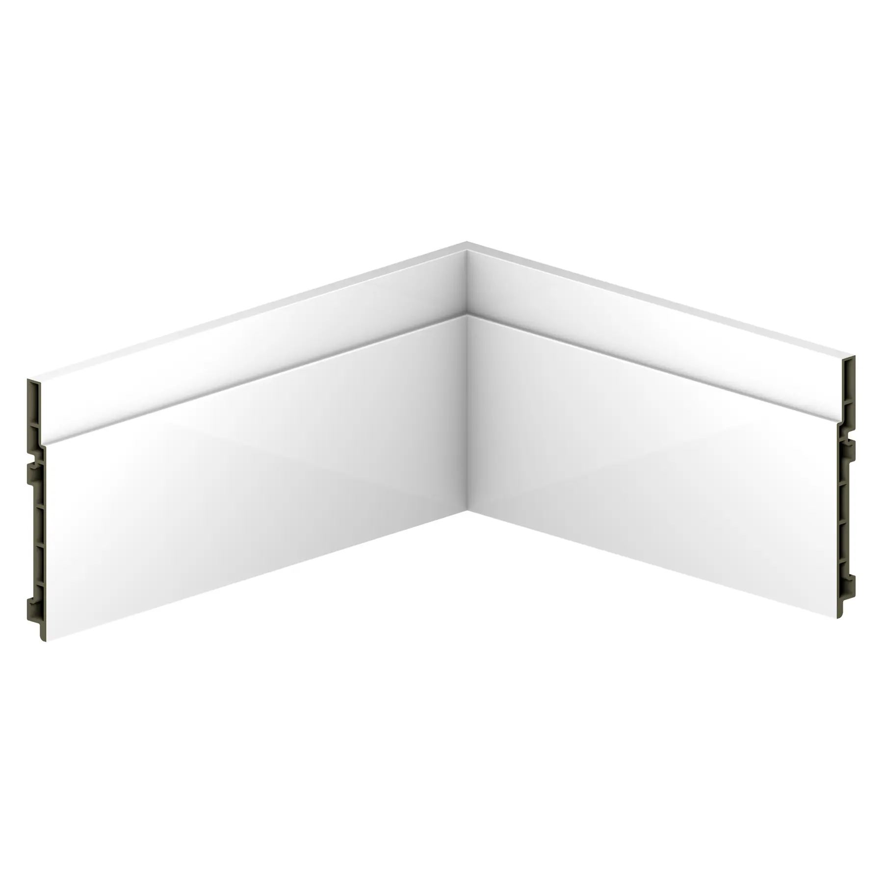 Rodapé WPC Rebaixado R6 Lava Branco 240x15cm Ecovale