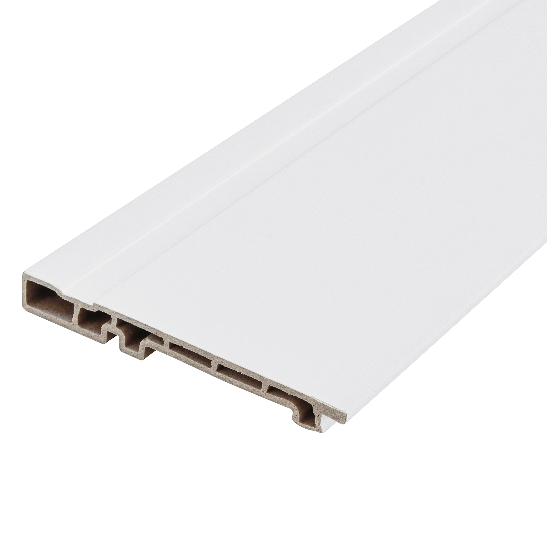 Rodapé WPC Frisado Laca Branco 240x15cm Ecovale