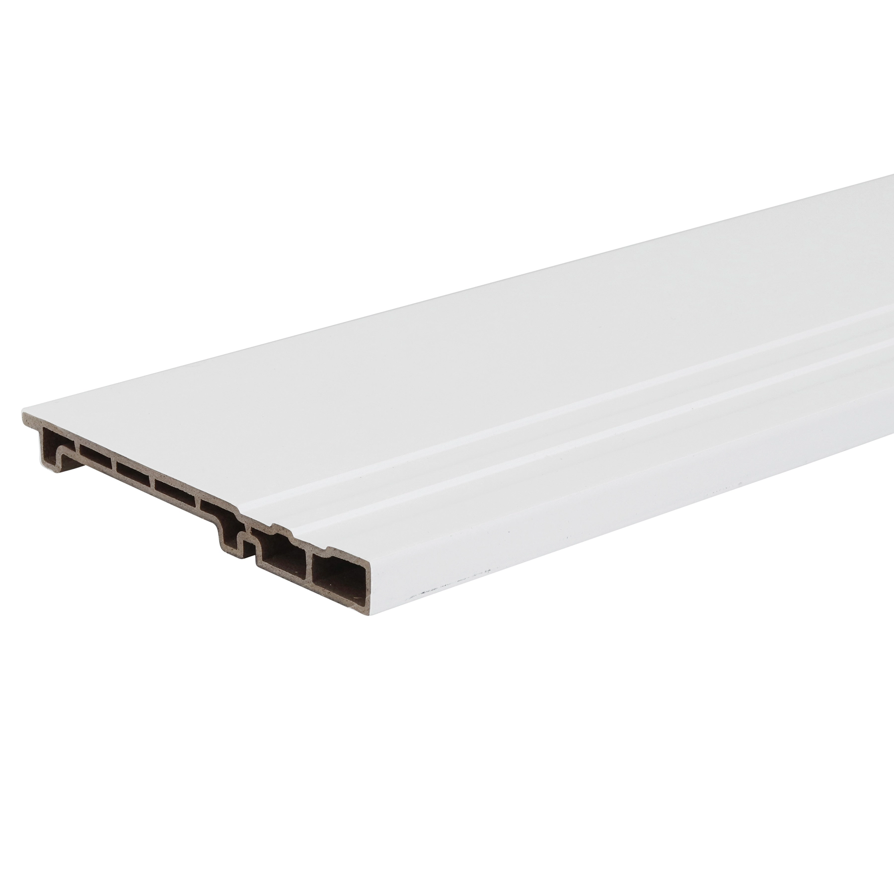 Rodapé WPC 2 Frisos Laca Branco 240x17,5cm Ecovale