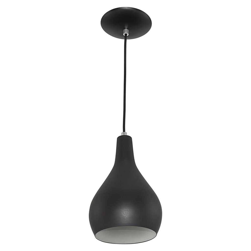 Pendente Nepal Drop Premium Gourmet Em Aluminio Preto/branco