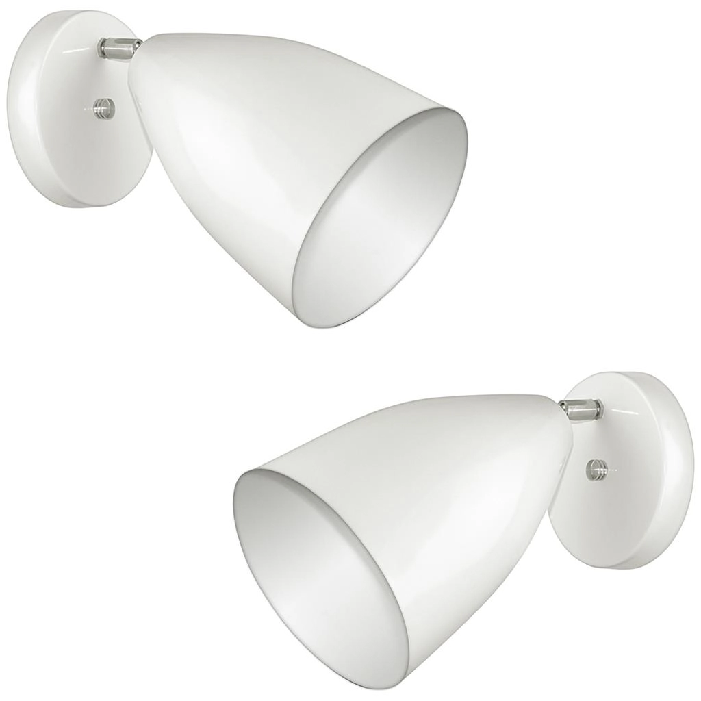 Kit 2 Arandelas Articulada Retro Vegas Gourmet Branco/branco
