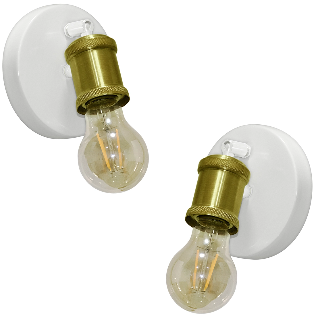 Kit 2 Arandelas Articulada Nordic Spot Branco/dourado
