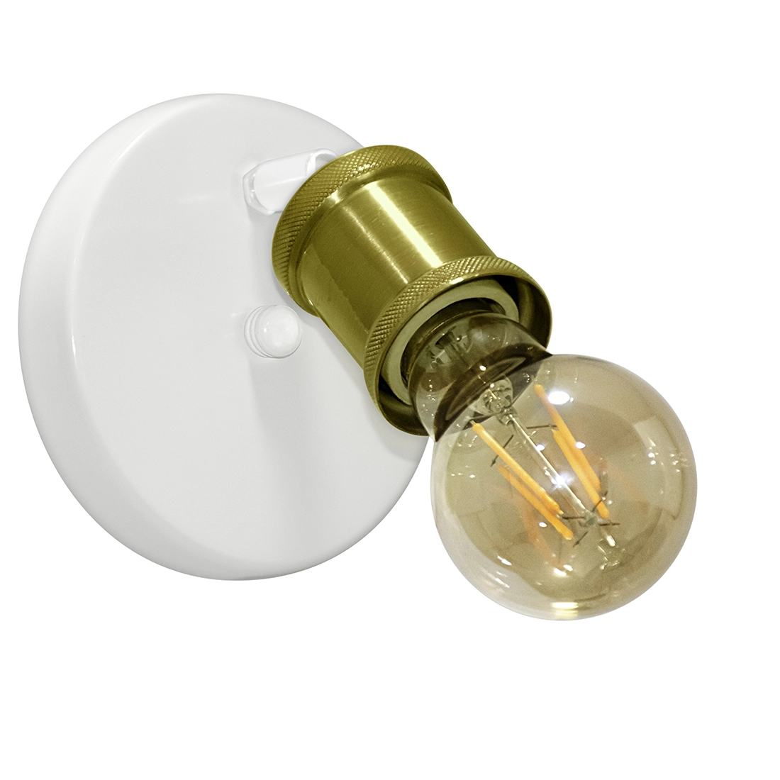 Arandela Articulada Nordic Spot Branco/dourado + Lampada A60