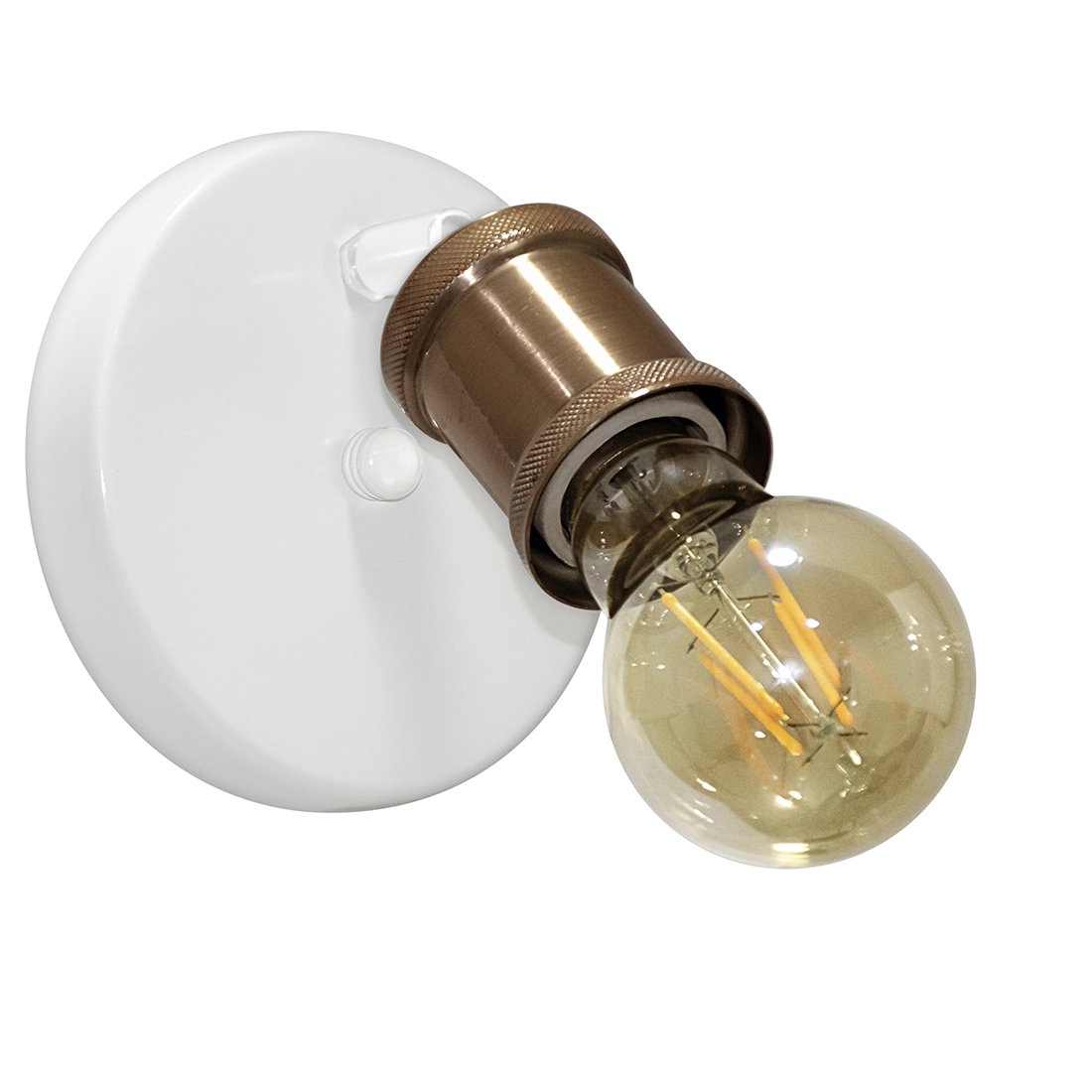 Arandela Articulada Nordic Spot Branco/cobre + Lampada A60