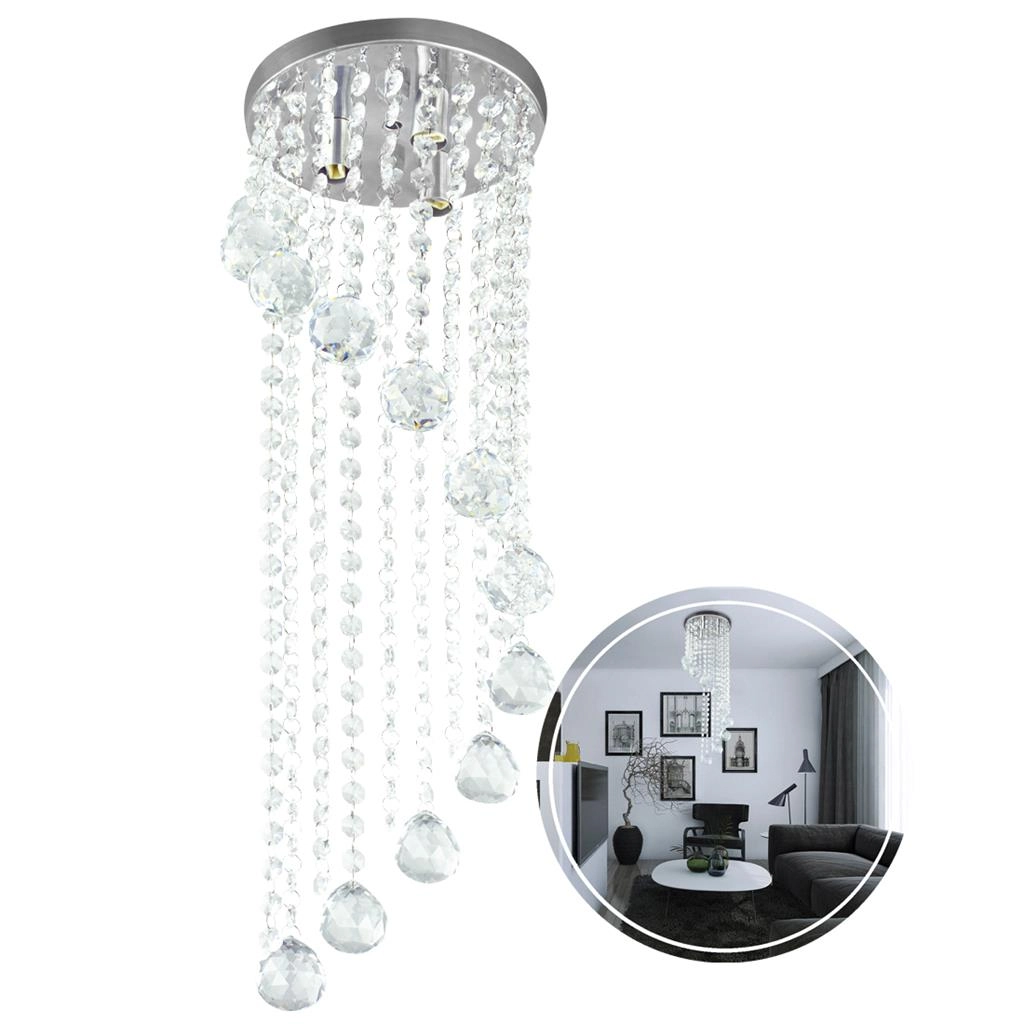 Plafon Marcia Long Bola De Cristal Legitimo Redondo