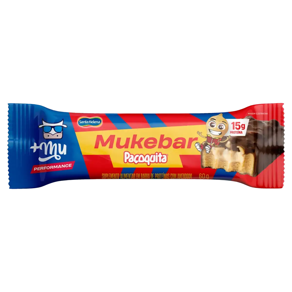 Barra De Proteína Paçoquita Mu Performance Mukebar Pacote 60g