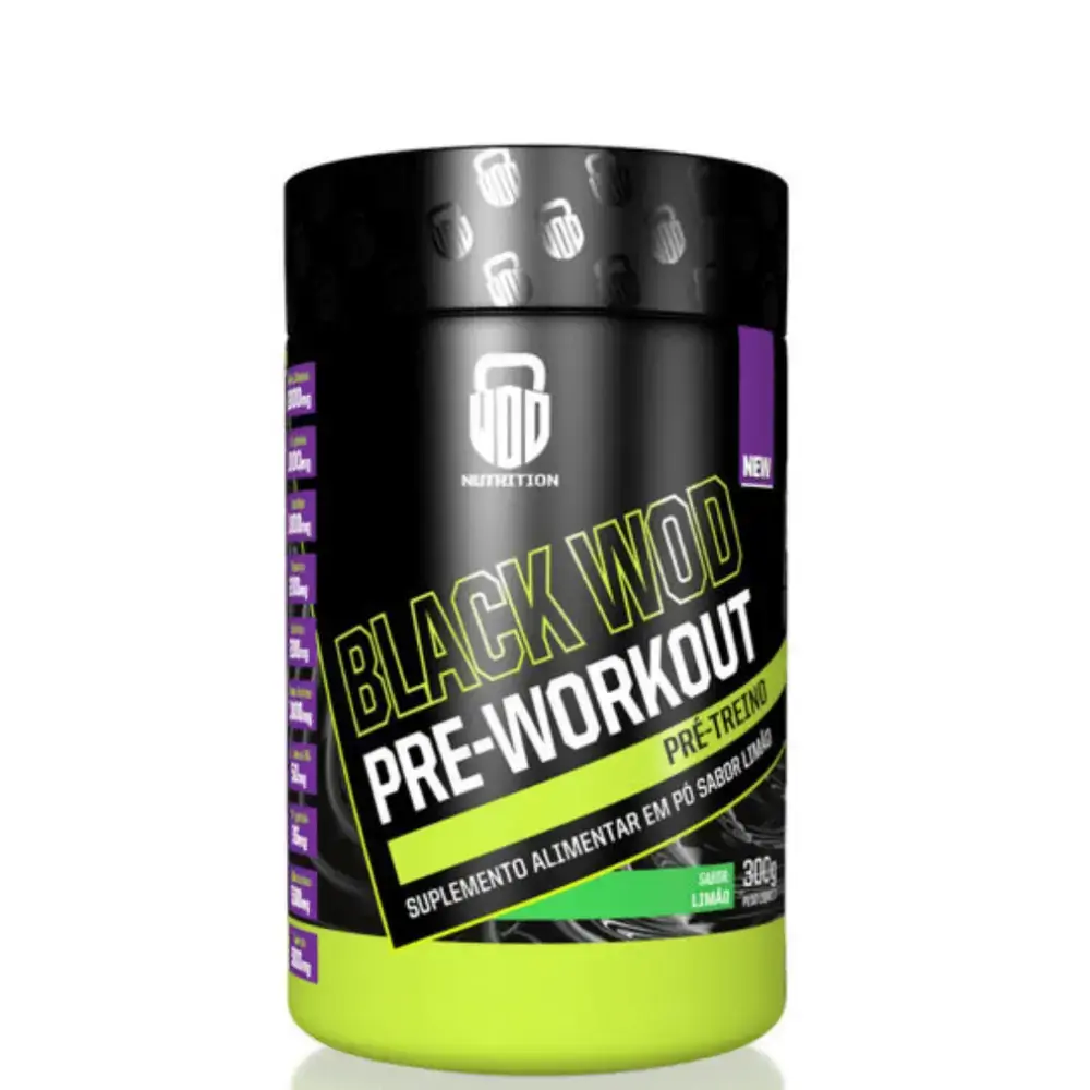 Pré Treino Black Wod Workout Sabor Frutas Vermelhas Dux Nutrition 300g