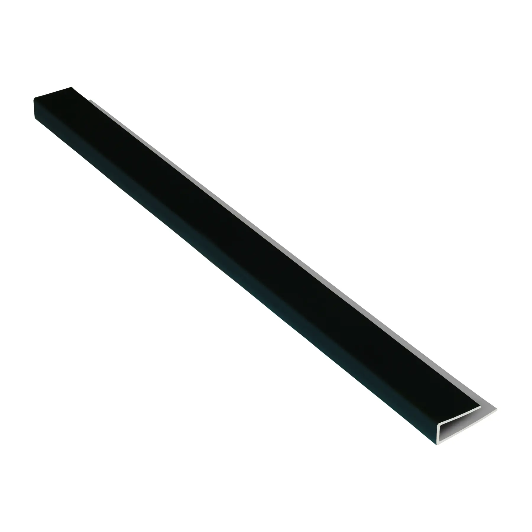 Barra de Acabamento Interno Tipo U de Plástico PVC 3,00mx2x1cm Preto Macheto