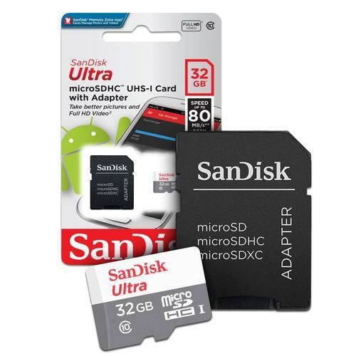 Cartao De Memoria 32gb Micro Sd Sandisk Cl10 Sdsqunr-032g-gn3ma