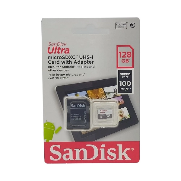 Cartao De Memoria 128gb Micro Sd Sandisk Cl10 Sdsqunr-128g-gn3ma