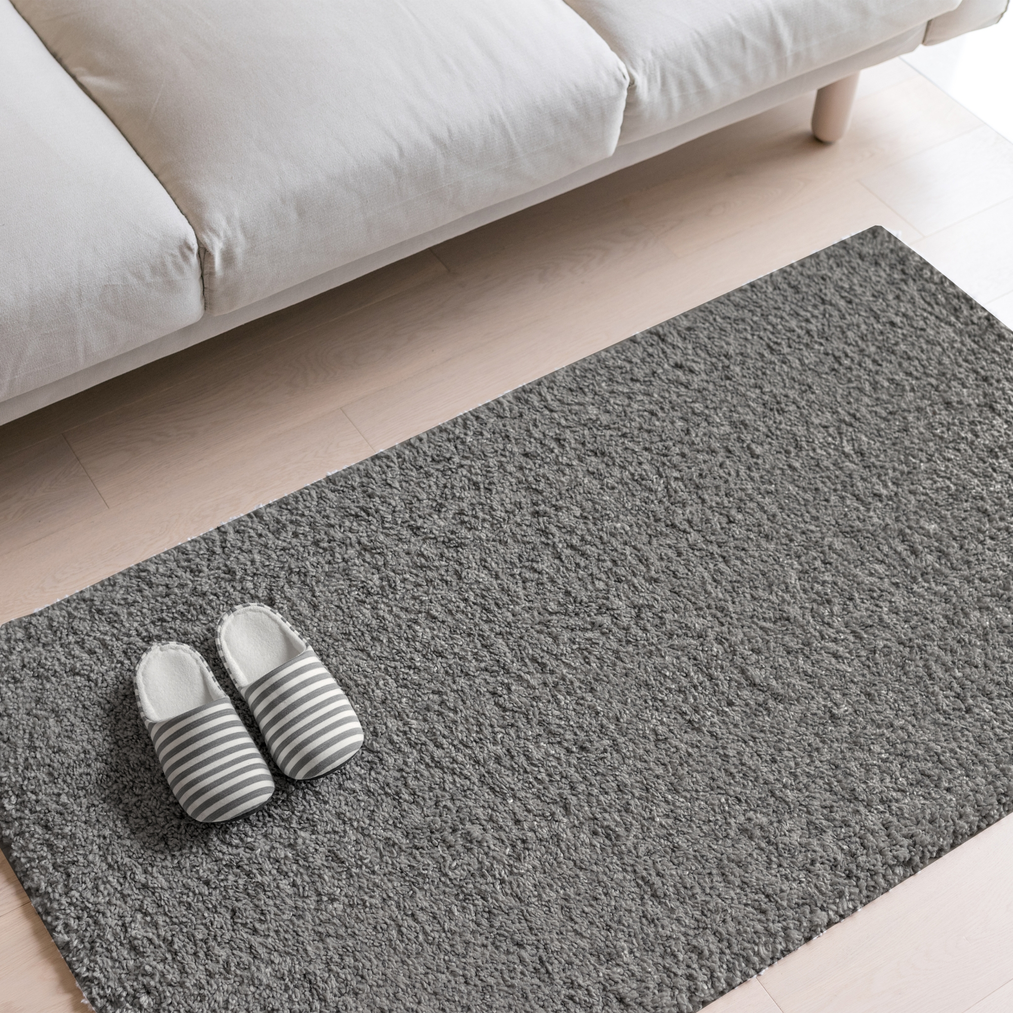 Tapete Mira Shag Cinza 50x70cm P115 Her Comercio