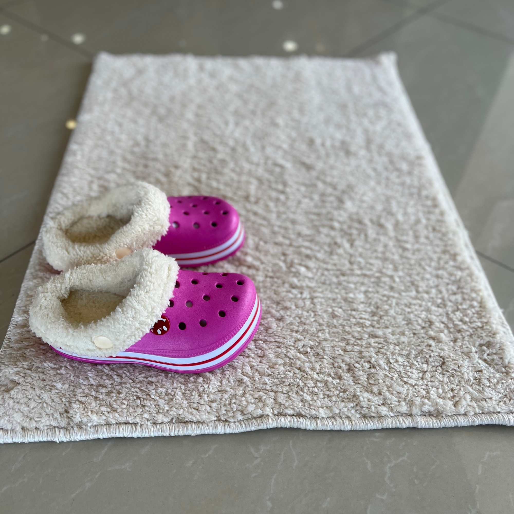 Tapete Mira Shag Bege 50x70cm P113 Her Comercio