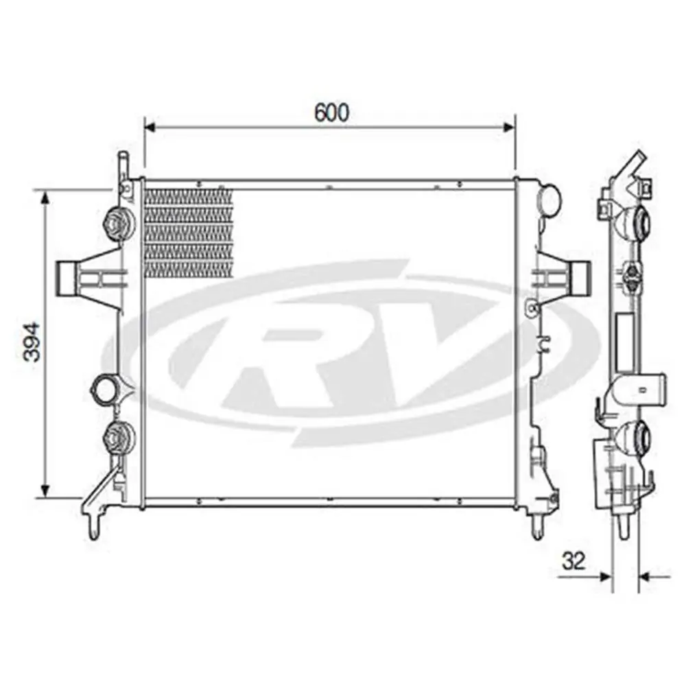 Radiador Visconde Astra 98 a 09 / Zafira 01 a 09 / Vectra 06 a 09 - Com Ar Condicionado / Cambio Automatico - 12574 - VISCONDE 12574