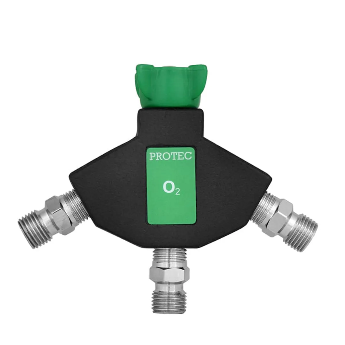 Tomada Tripla com Válvula de Impacto para Oxigênio