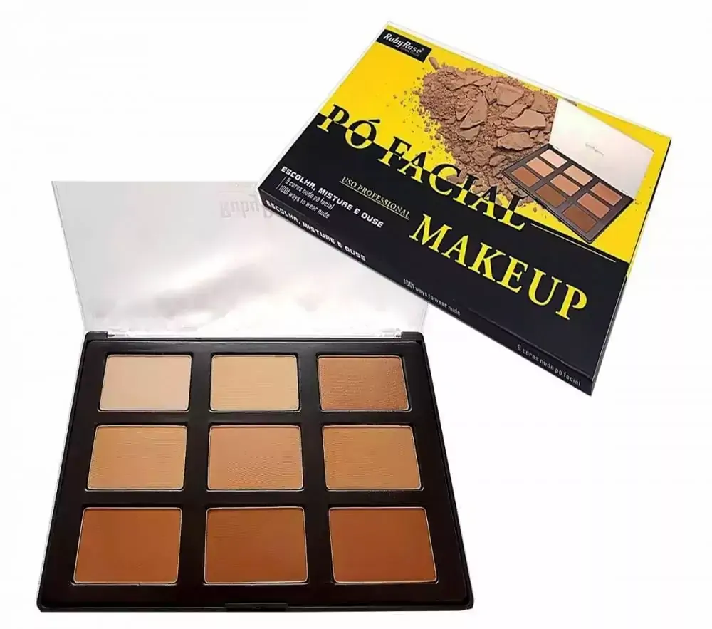 Ruby Rose Paleta Pó Facial Profissional HB7208