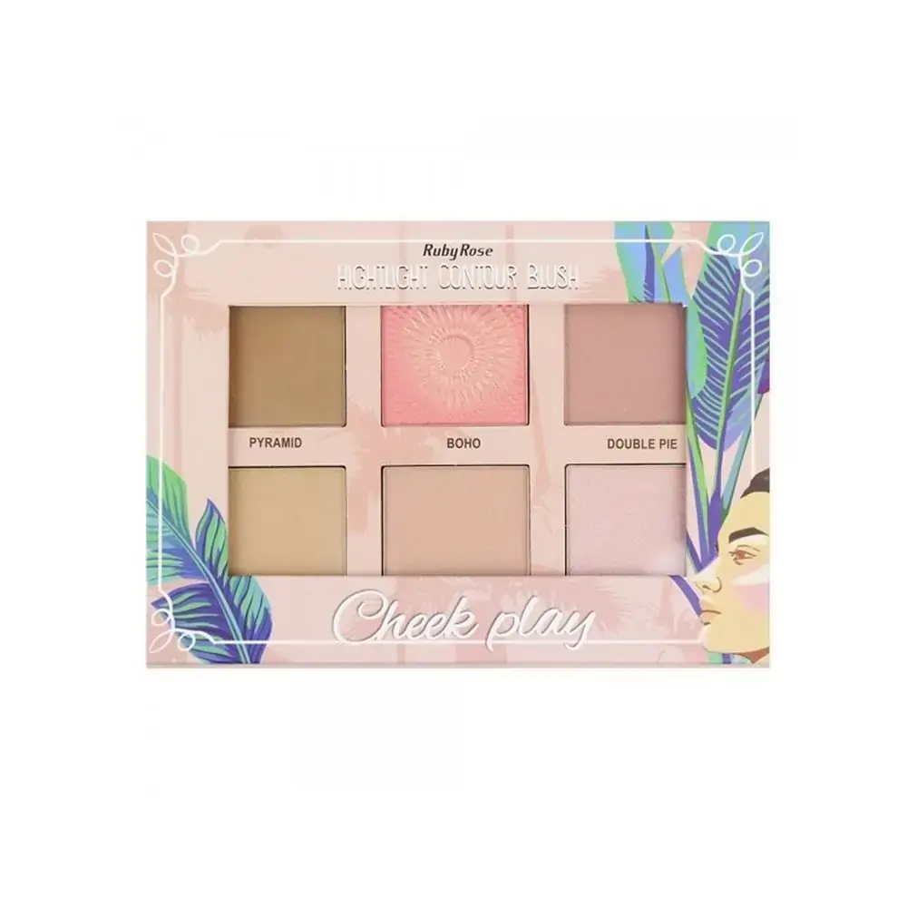Paleta Ruby Rose Po/blush Highlighter Contour 1un