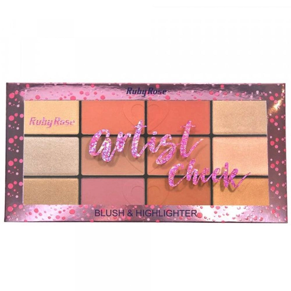 Estojo/kit Ruby Rose Hb 7219 Artigt Check Blush E Iluminador 1un