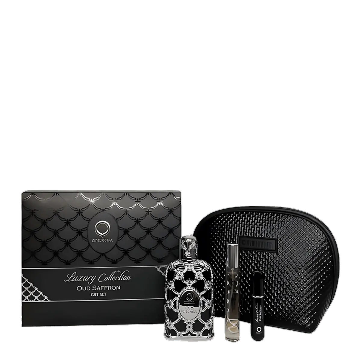 Kit Orientica Oud Saffron Unissex - EDP 80ml + Mini 7,5 Ml + Atomizer + Necessaire Kit