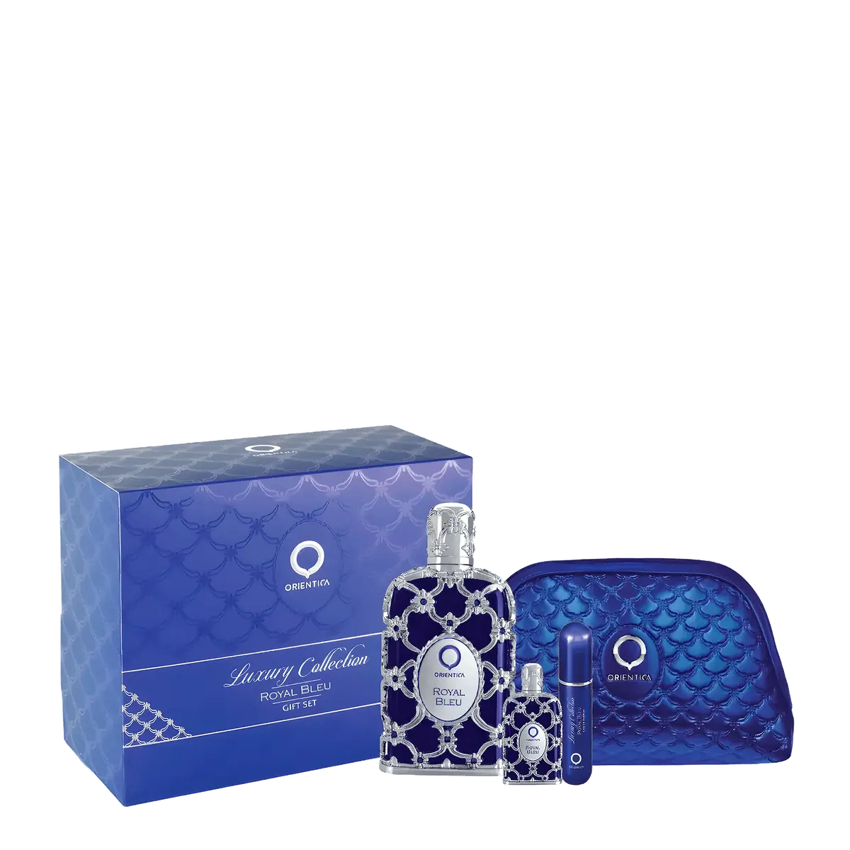 Kit Orientica Royal Bleu - Eau de Parfum 80ml + Miniatura 7,5ml + Atomizer + Necessaire Kit
