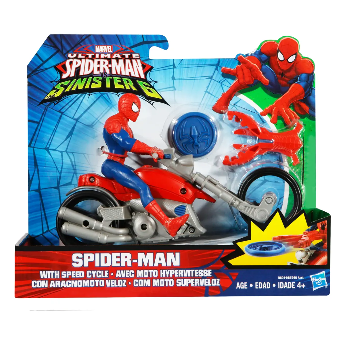 Boneco De Brinquedo Ultimate Spider Man Vs The Sinister 6 Spider Man Com Moto Superveloz Hasbro