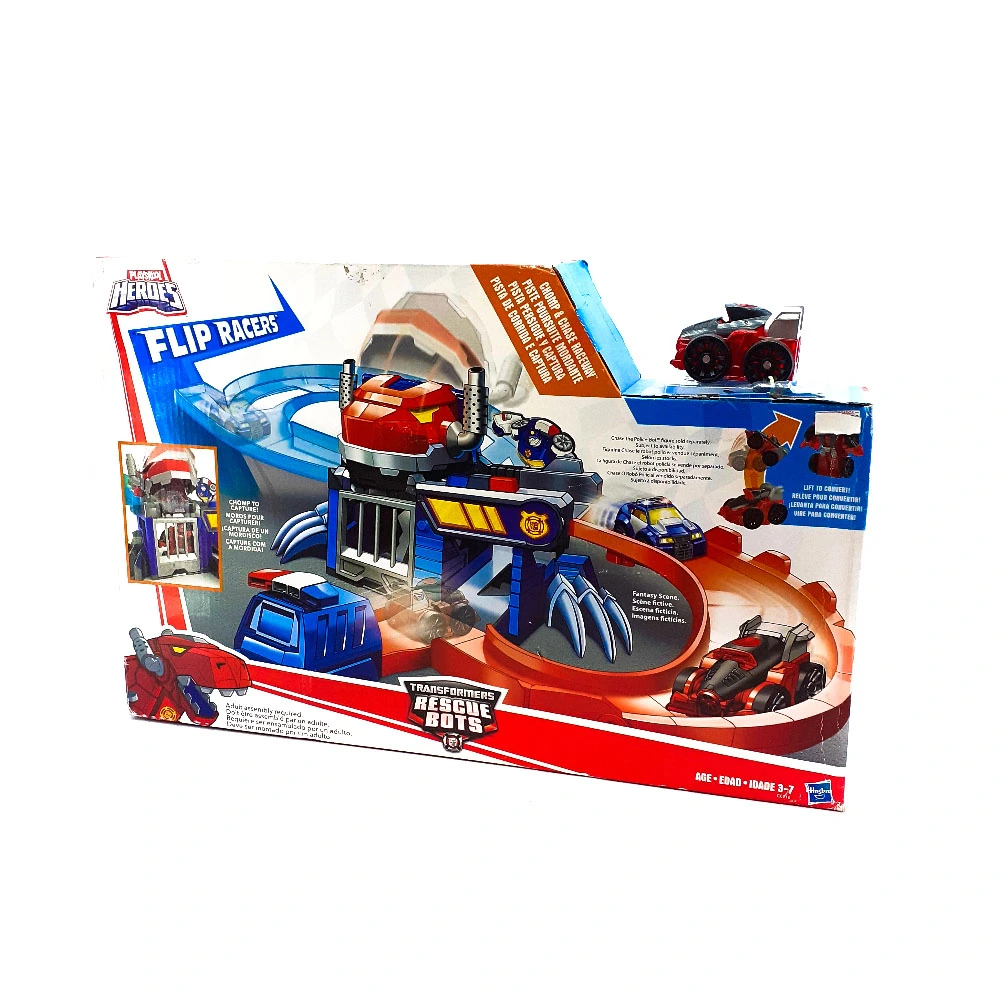 Transformers Playskool Heroes Rescue Bots Flip Racers Chomp And Chase Raceway, M