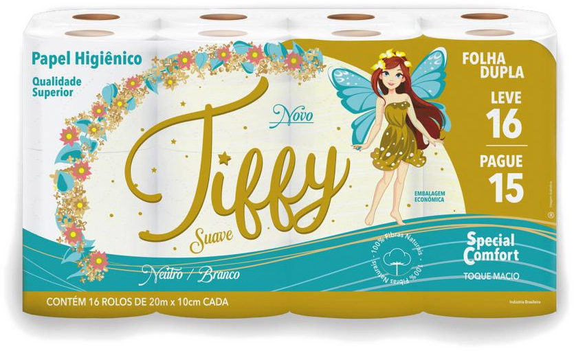 Papel Higienico Tiffy 20m Folha Dupla L16 Pg15
