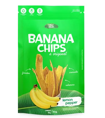 Banana Chips Only Fruit Lemon/pep.50g