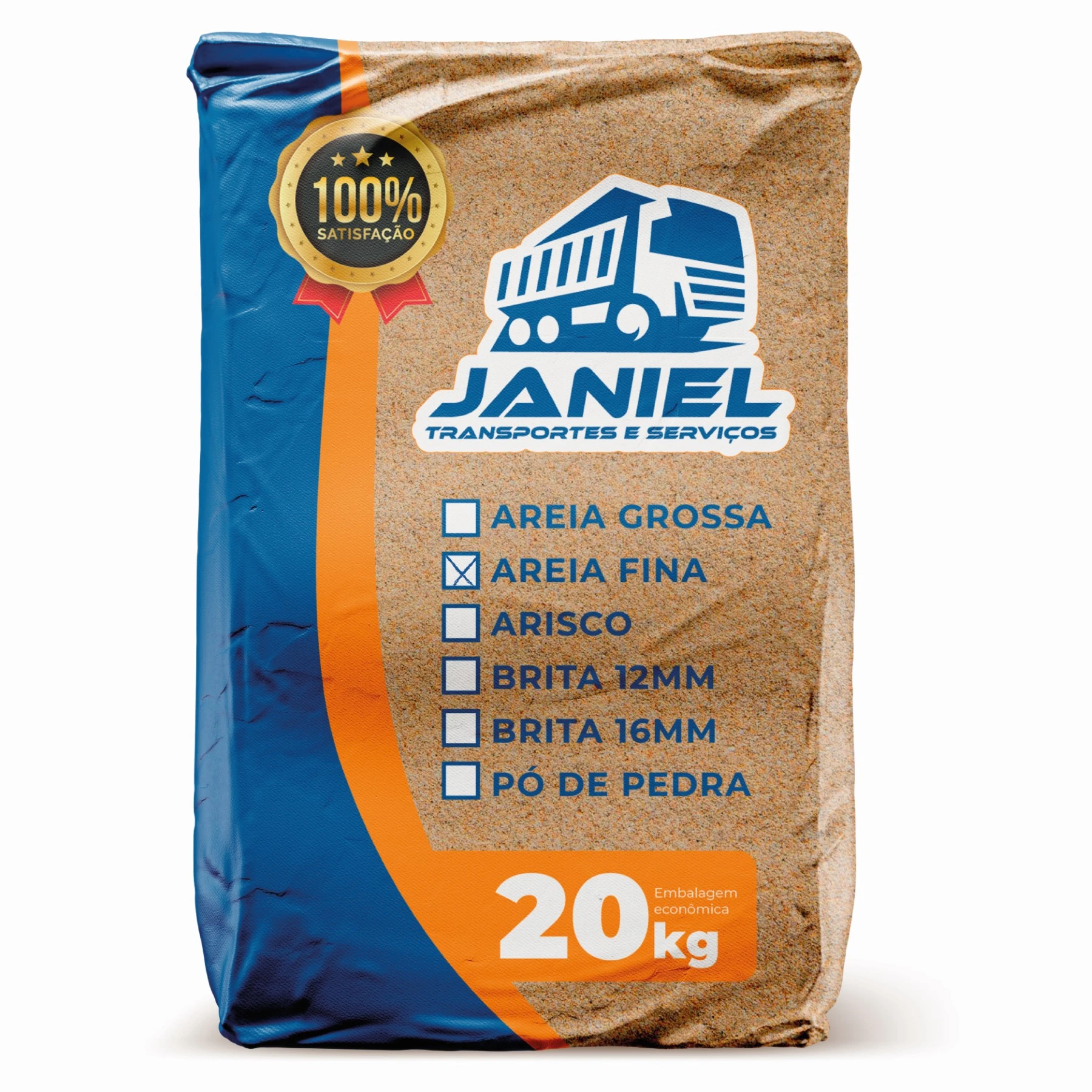 Areia Fina 20kg Janiel Transportes