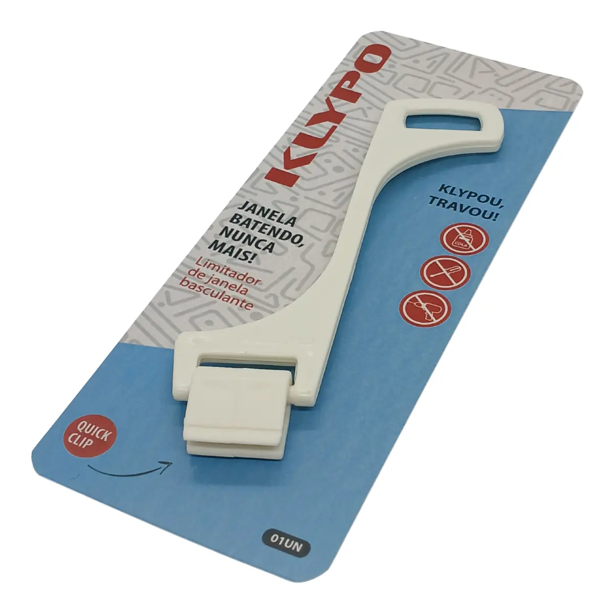 NOVO KLYPO Limitador Da Abertura De Janela Basculante 13 cm Branco