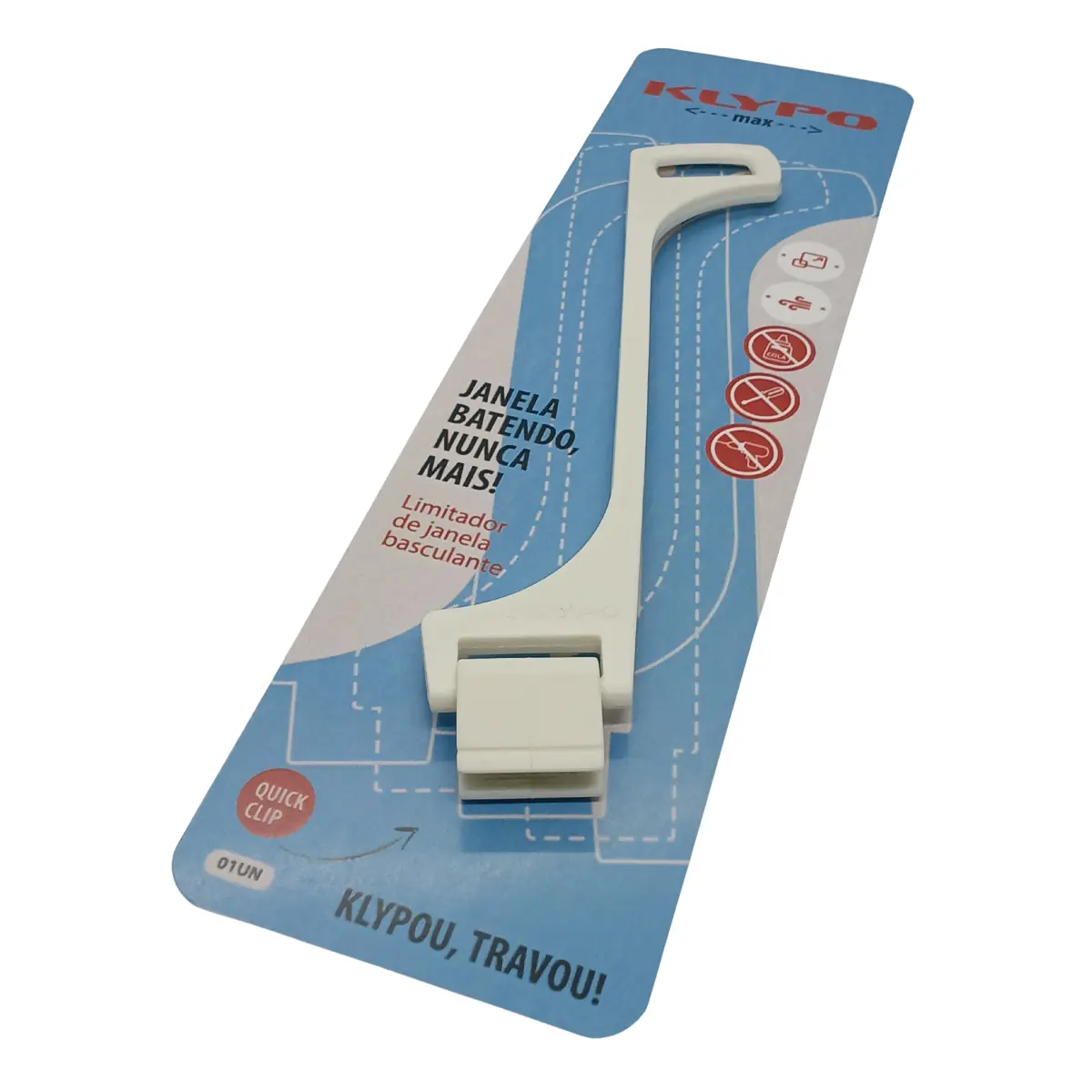 Klypo Max Limitador Da Abertura De Janela Basculante 18 cm Branco