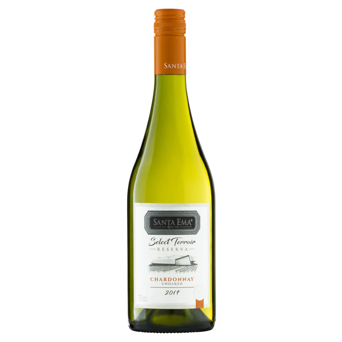 Vinho Chileno Branco Meio Seco Reserva Select Terroir Santa Ema Chardonnay Garrafa 750ml