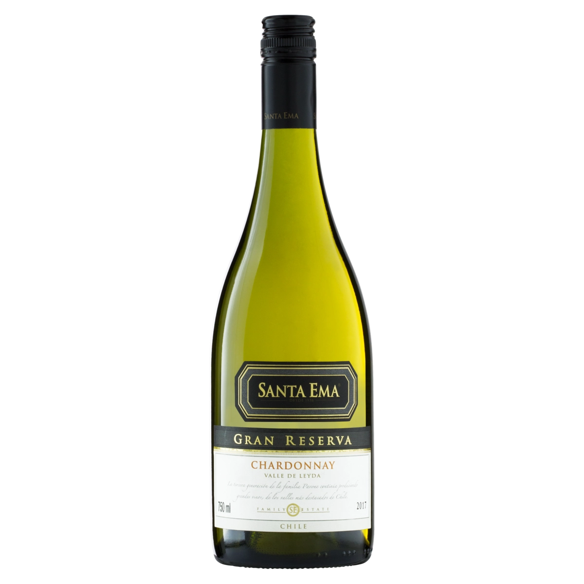 Vinho Chileno Branco Seco Gran Reserva Santa Ema Chardonnay Valle De Leyda Garrafa 750ml