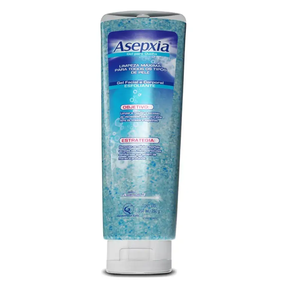 Sabonete Líquido Anti Cravos E Espinhas Esfoliante Facial E Corporal Asepxia Bisnaga 250ml