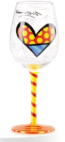 Taca Vinho Romero Britto Yellow