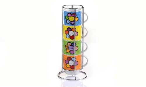 Conjunto Xicara Romero Britto Flowers C/4