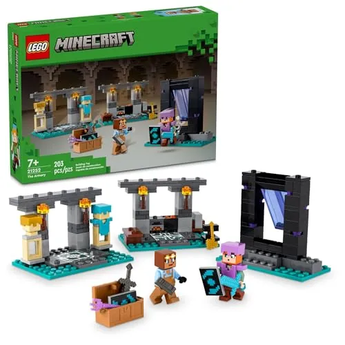 Lego Minecraft The Armory Building Set, Includes Popular Minecraft Figures Alex And Armorsmith, Acti