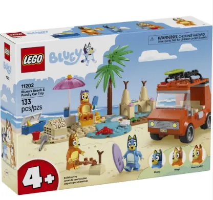 Lego Bluey: Bluey’s Beach Family Car Trip Toddler Learning Toy For Kids 4 Includes Bluey, Bingo, And