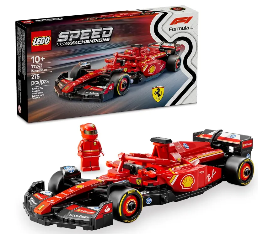 Lego Speed Champions Ferrari Sf 24 F1 Race Car Toy Building Set For Kids, Boys Girls, Ages 10 Ferrar