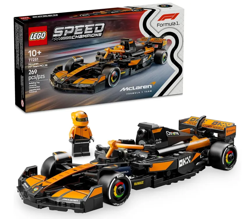 Lego Speed Champions Mclaren F1 Team Mcl38 Race Car Toy Building Set For Kids, Boys Girls, Ages 10 T