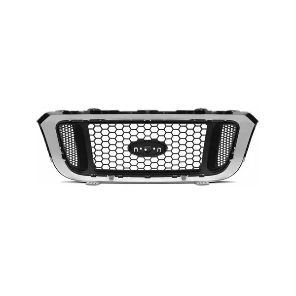 Grade do Radiador Preto FORD RANGER com Friso Cromado - VIA EXPRESSA FORD00680