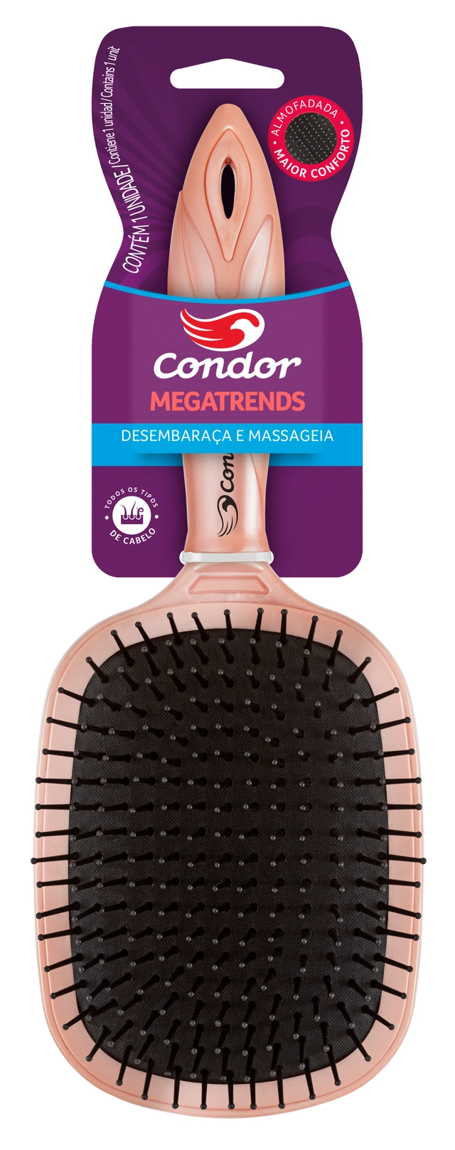 Escova Para Cabelo Almofadada Condor Megatrends Ref. 9690