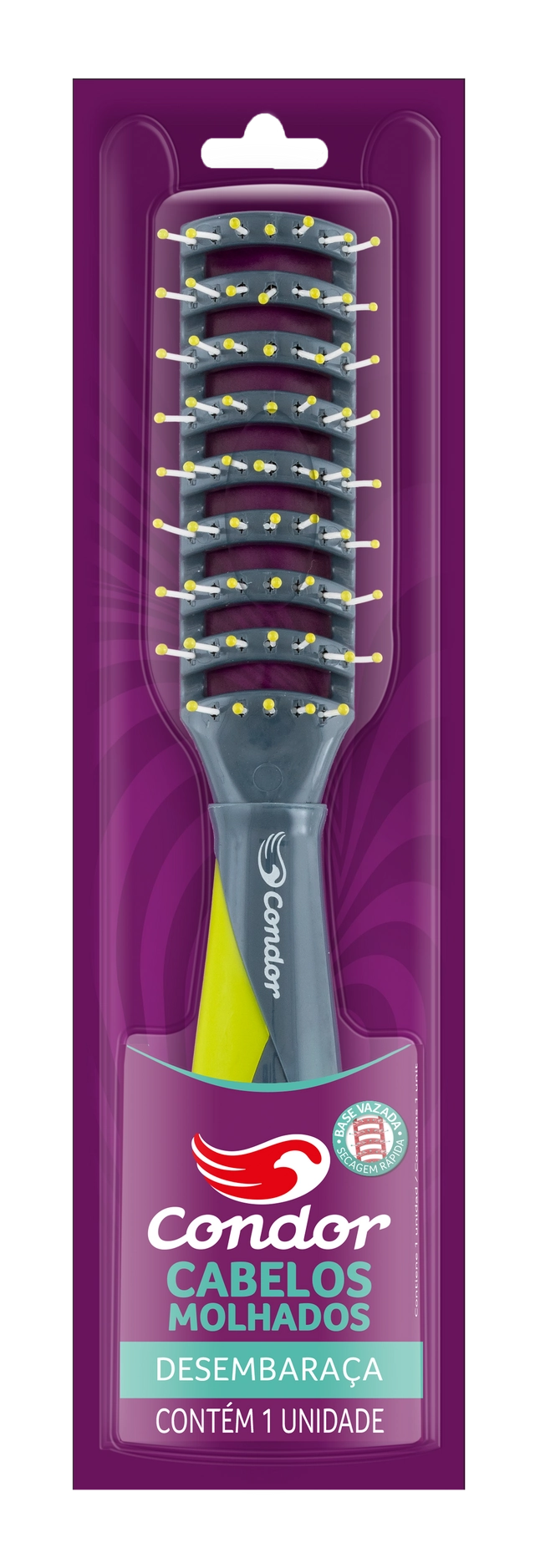 Escova Para Cabelo Vazada Retangular Joy Condor