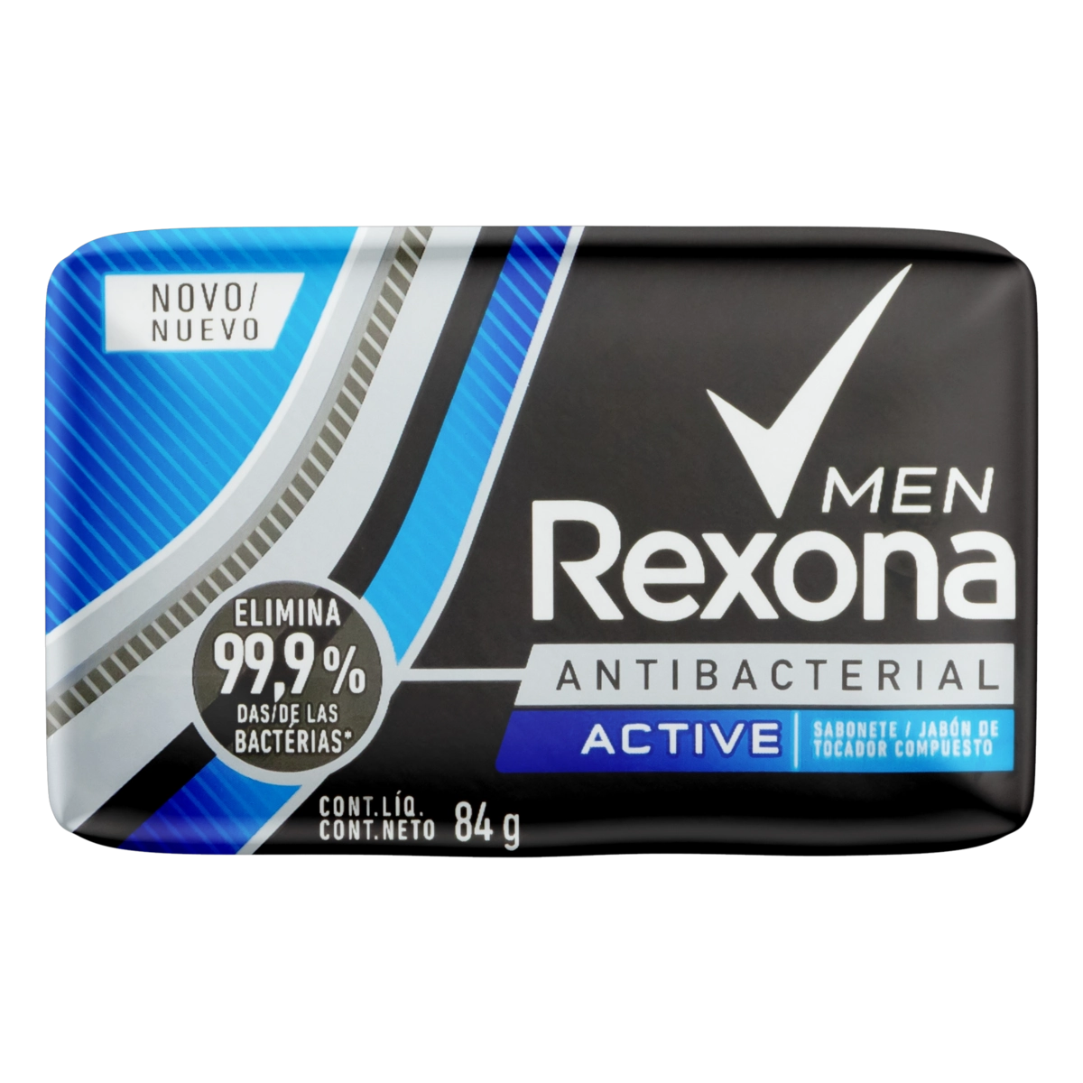 Sabonete Barra Antibacterial Active Sports Rexona Men Envoltório 84g